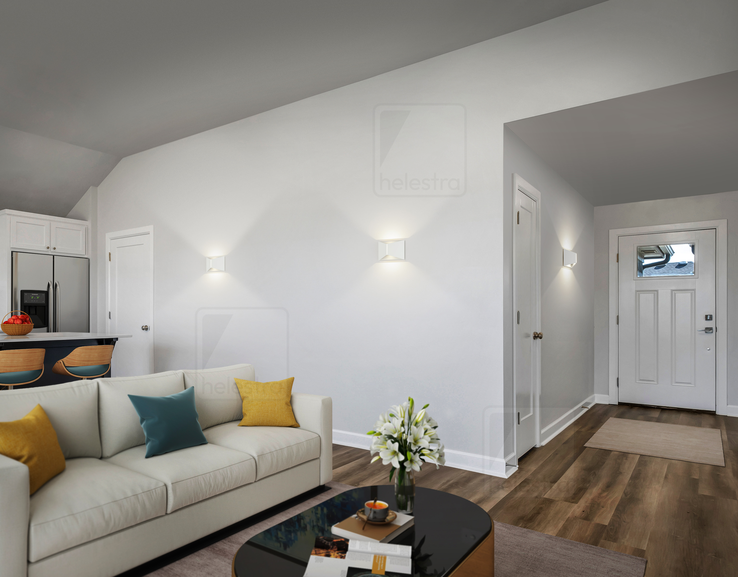 Helestra VID  applique aluminium blanc mat