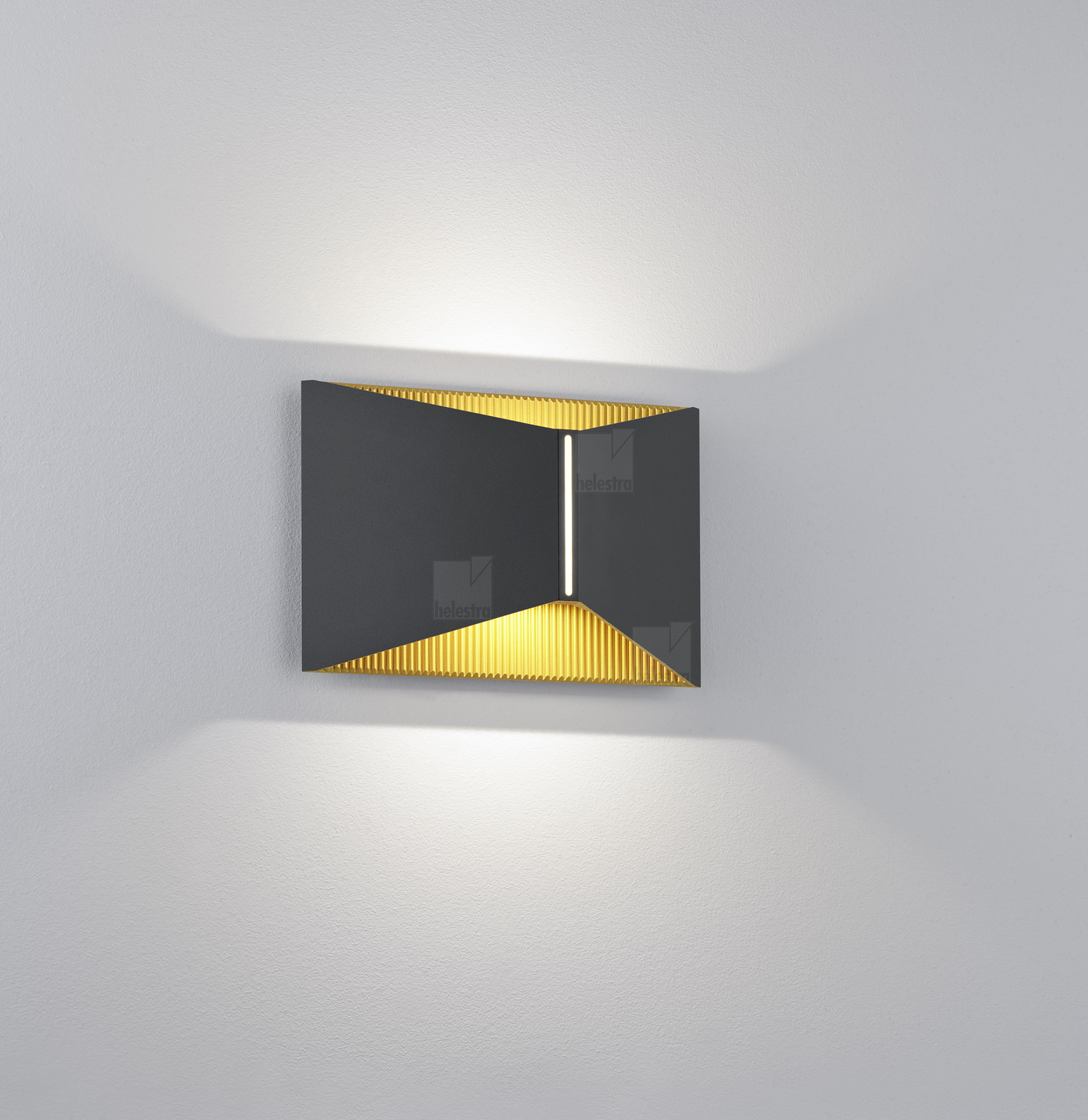 Helestra VID  applique aluminium noir - or