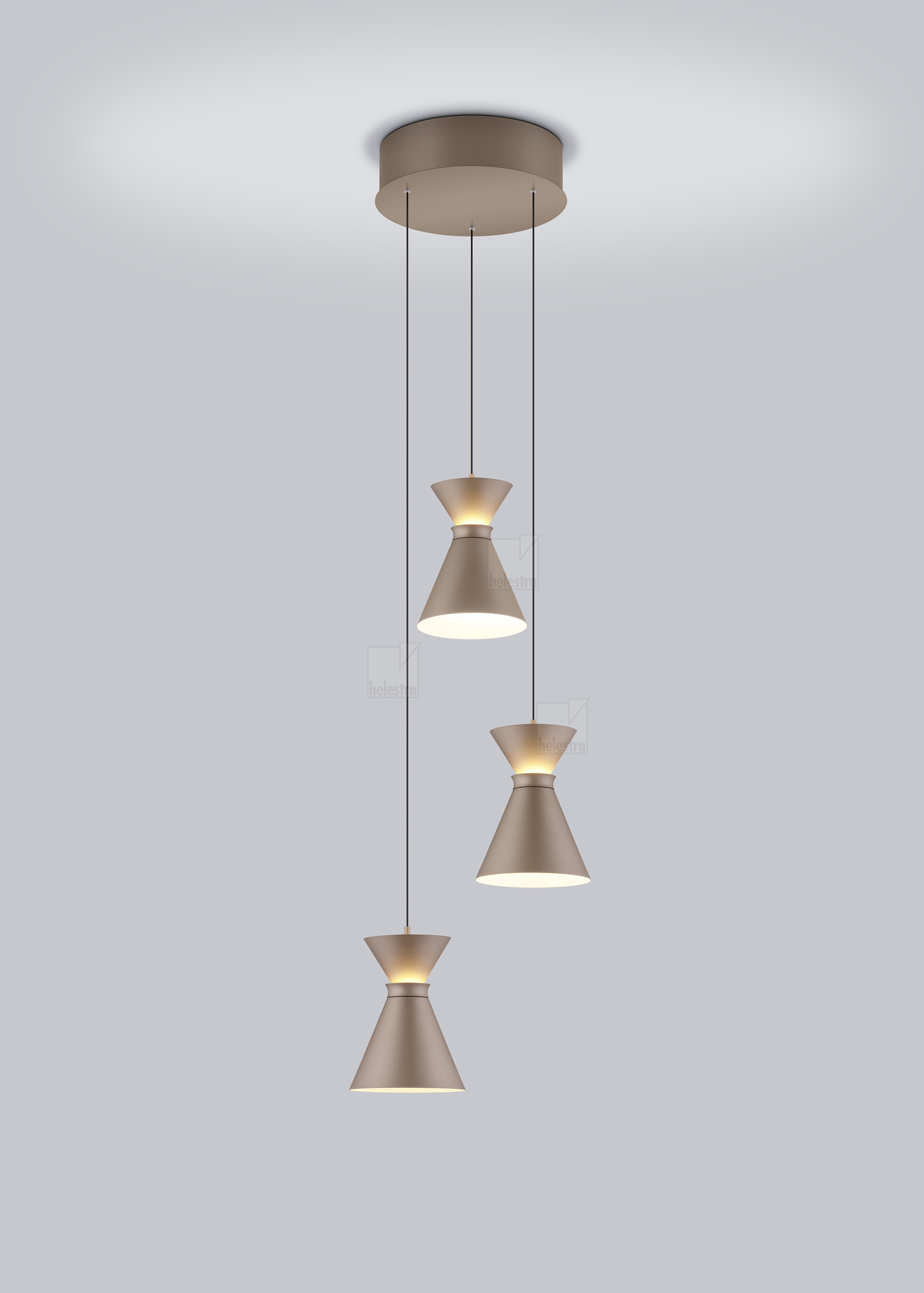 Helestra LUK  suspension lumineuse aluminium Café 
