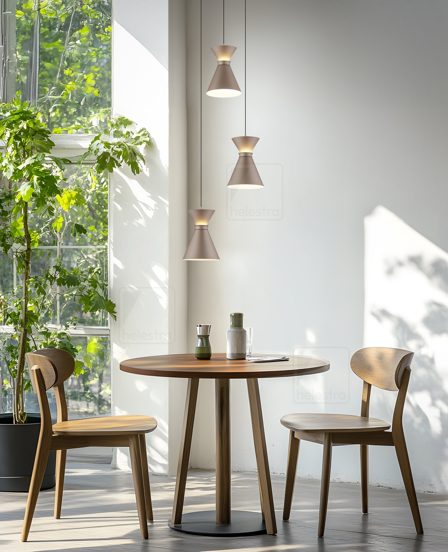 Helestra LUK  suspension lumineuse aluminium Café 