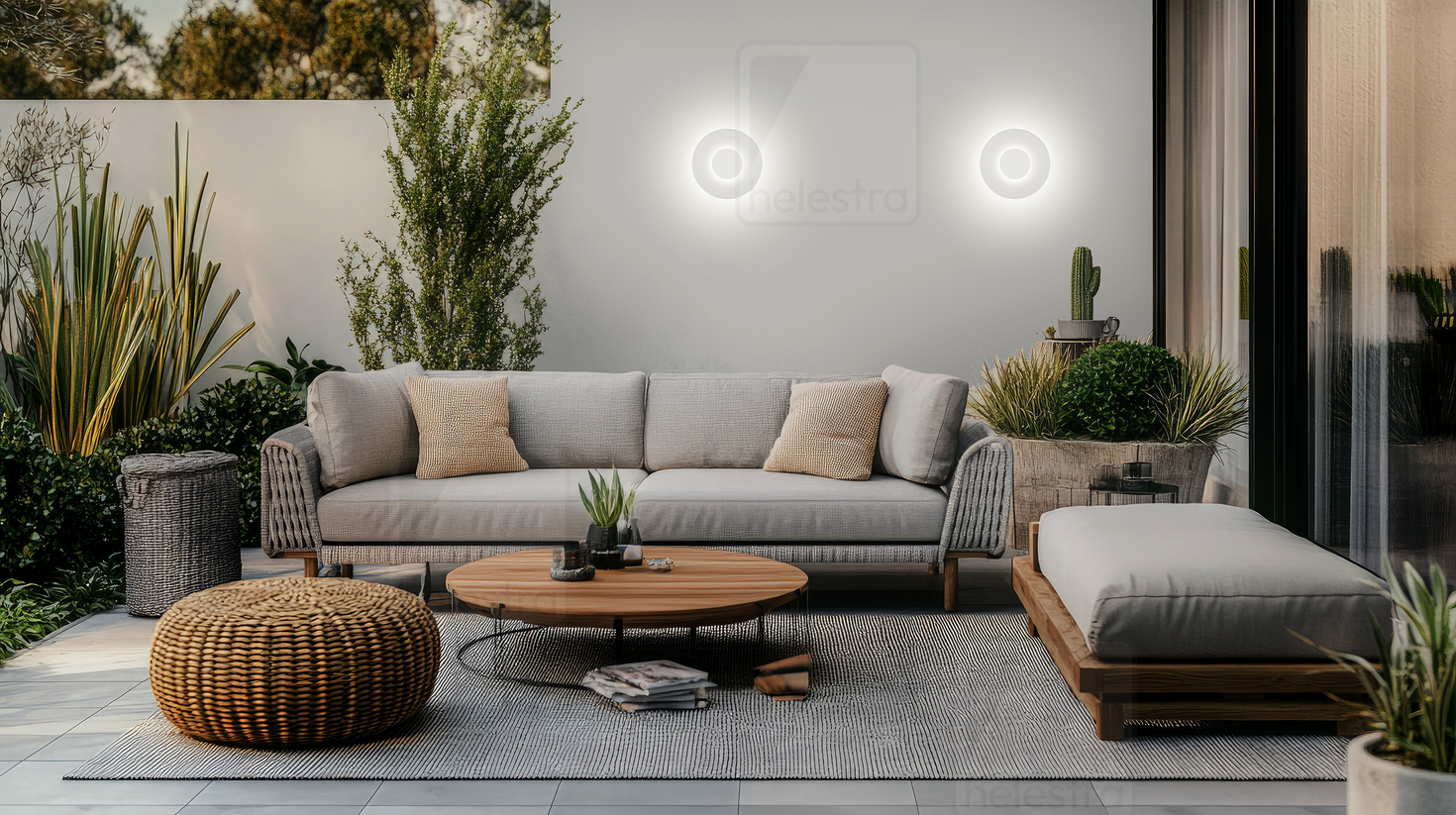 Helestra BUD  applique fonte d'aluminium blanc mat