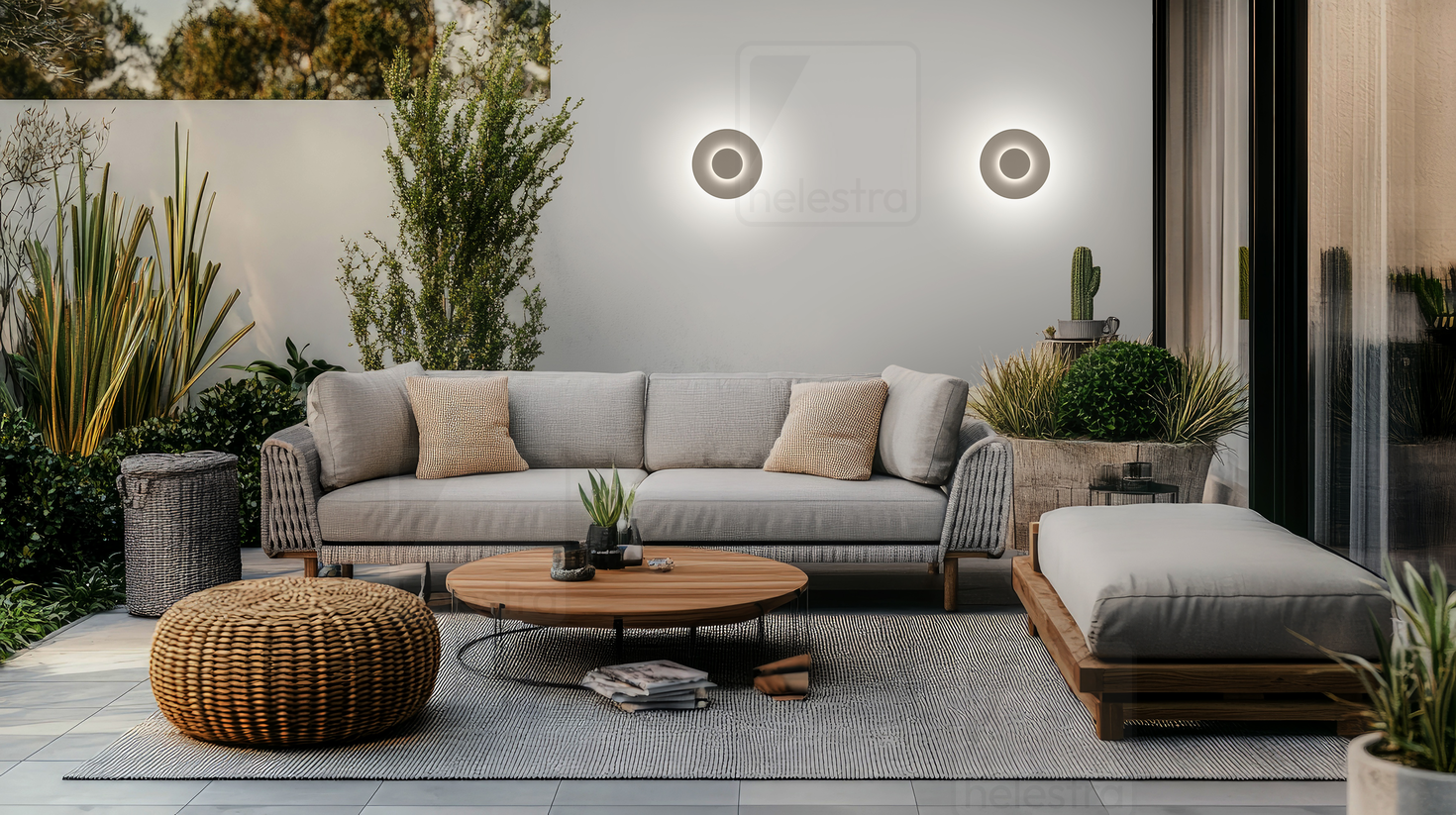 Helestra BUD  applique fonte d'aluminium Café 