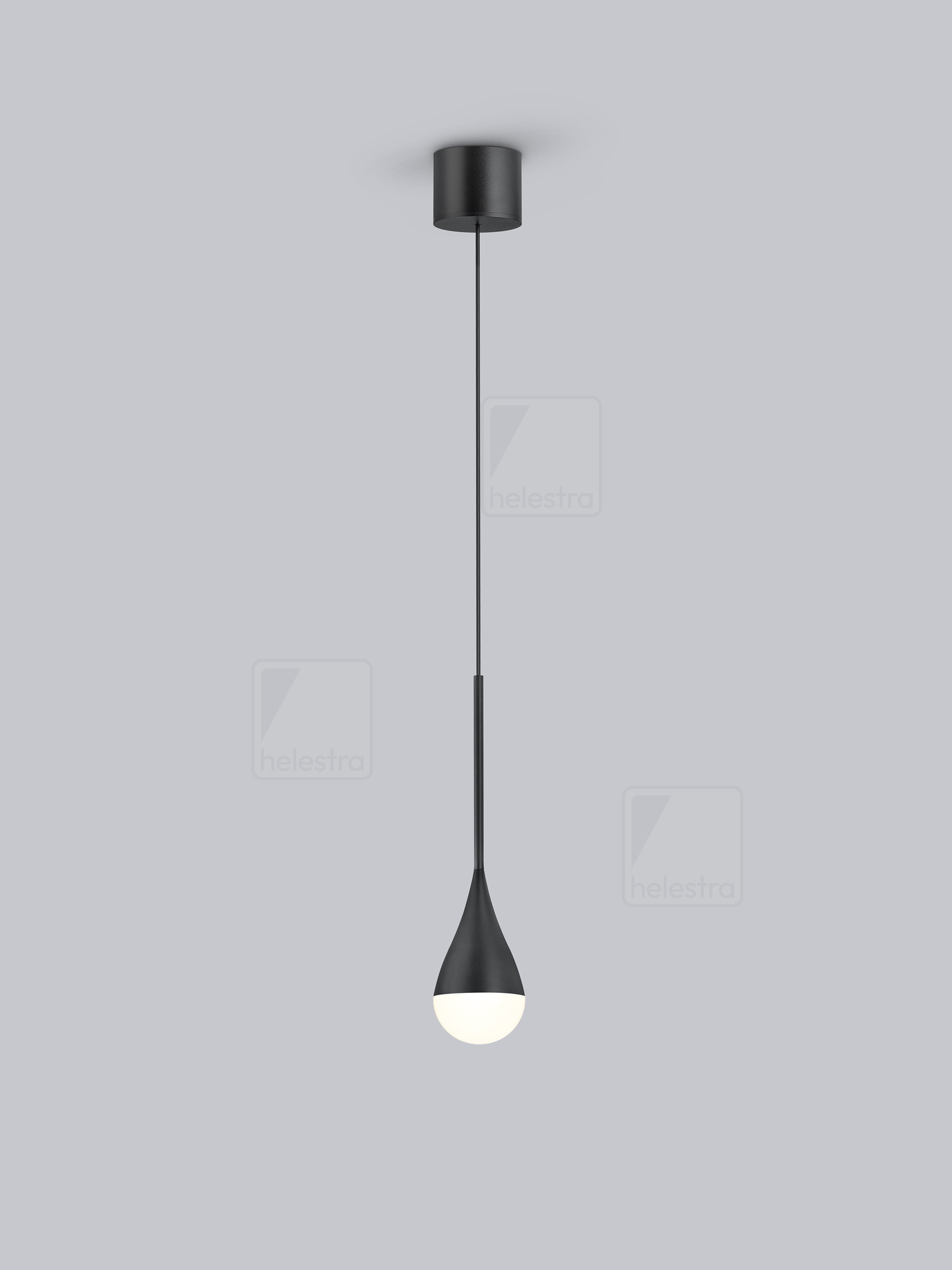 Helestra DUC  Pendelleuchte Aluminium mattschwarz