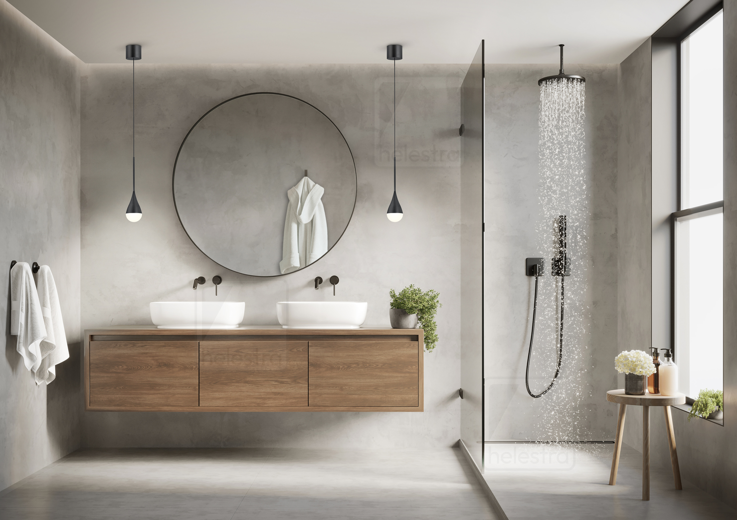 Helestra DUC  suspension lumineuse aluminium noir mat