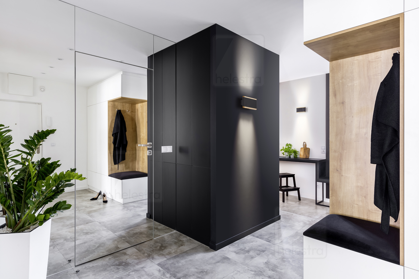 Helestra KOBE  applique aluminium noir - or