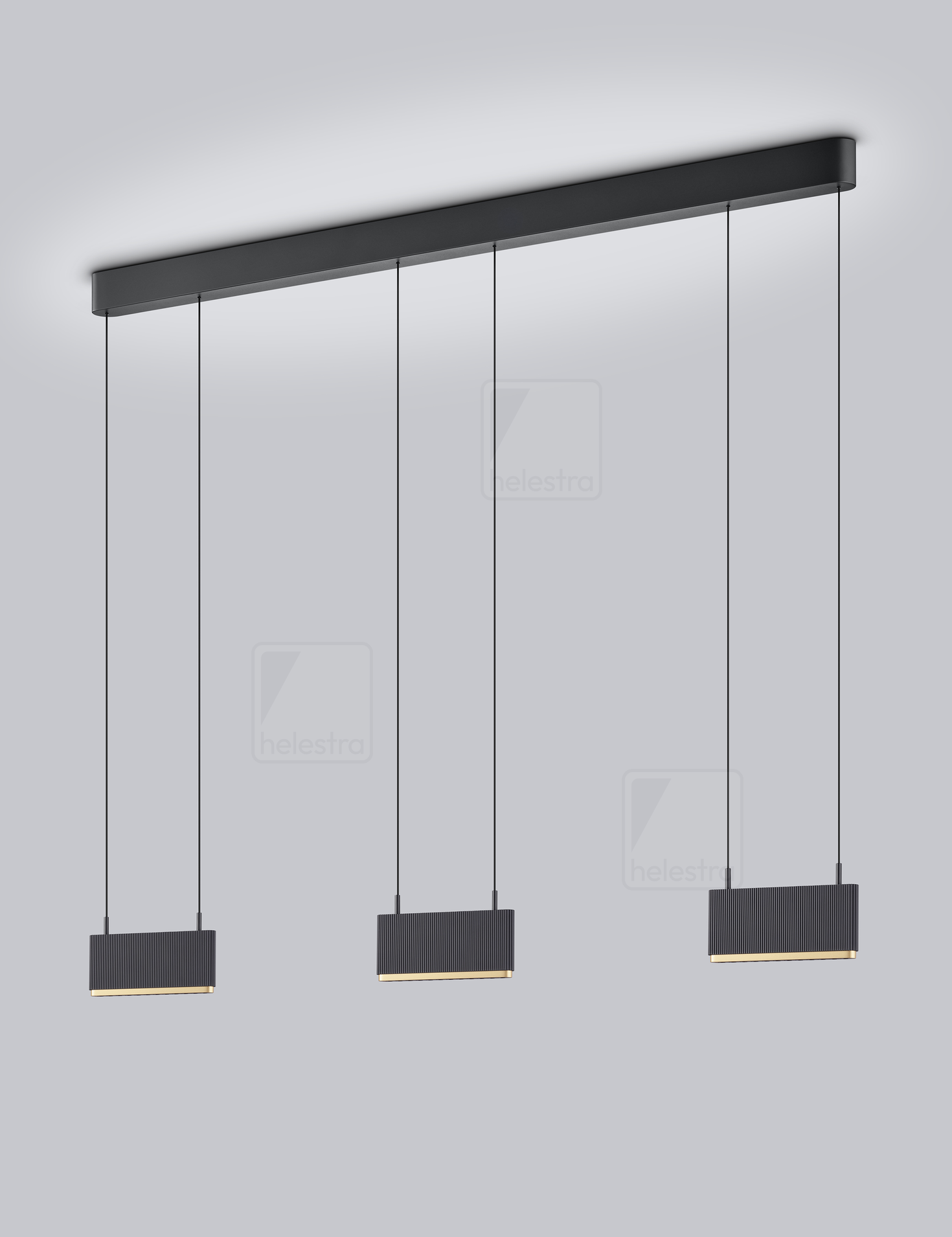 Helestra KOBE  suspension lumineuse aluminium noir - or