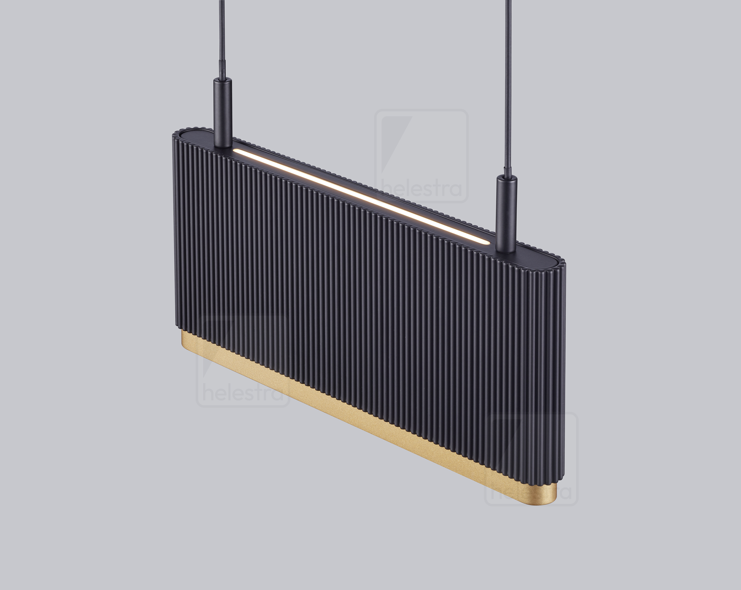 Helestra KOBE  suspension lumineuse aluminium noir - or