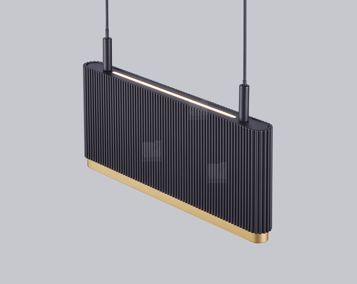 Helestra KOBE  suspension lumineuse aluminium noir - or