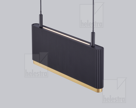 Helestra KOBE  pendant luminaire aluminium black -gold