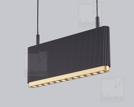 Helestra KOBE  pendant luminaire aluminium black -gold