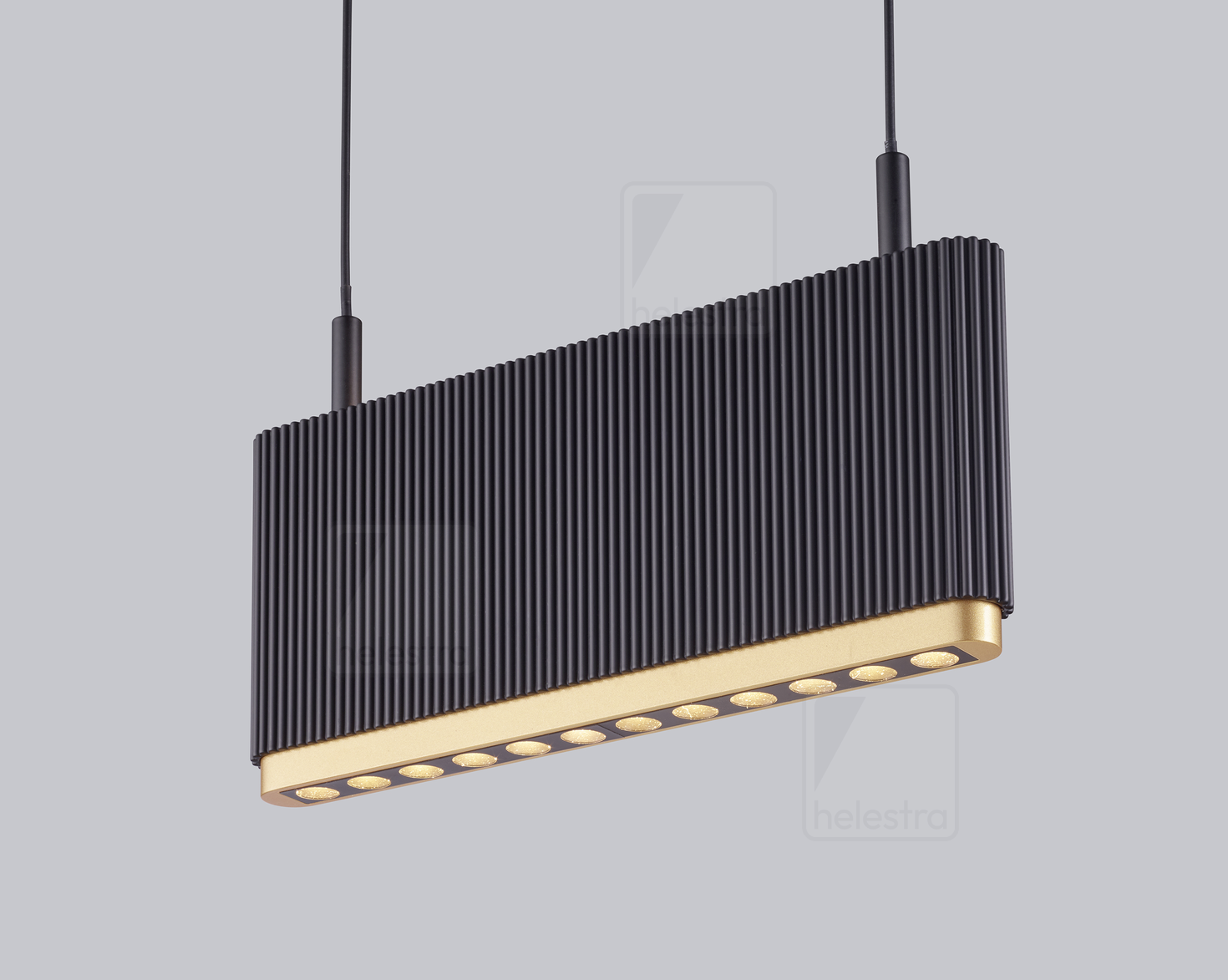 Helestra KOBE  suspension lumineuse aluminium noir - or