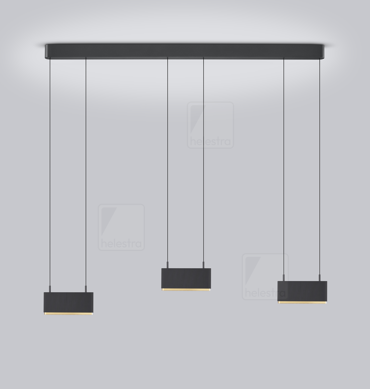 Helestra KOBE  suspension lumineuse aluminium noir - or