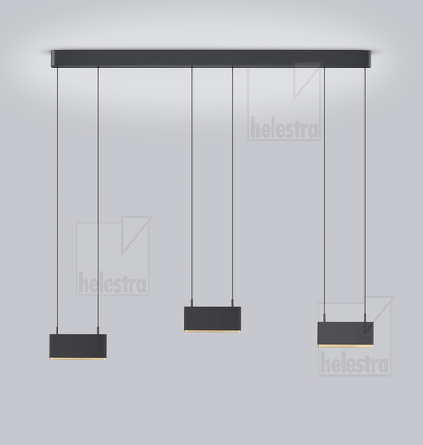 Helestra KOBE  pendant luminaire aluminium black -gold