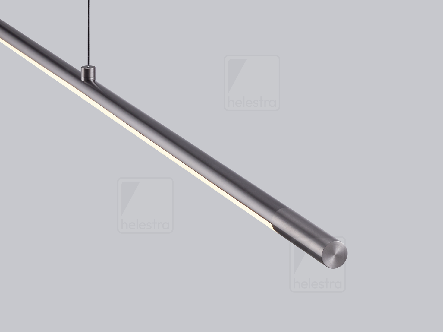 Helestra LEDA  suspension lumineuse aluminium gris titane anodisé