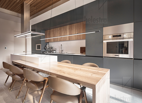 Helestra LEDA  Pendelleuchte Aluminium titangrau eloxiert