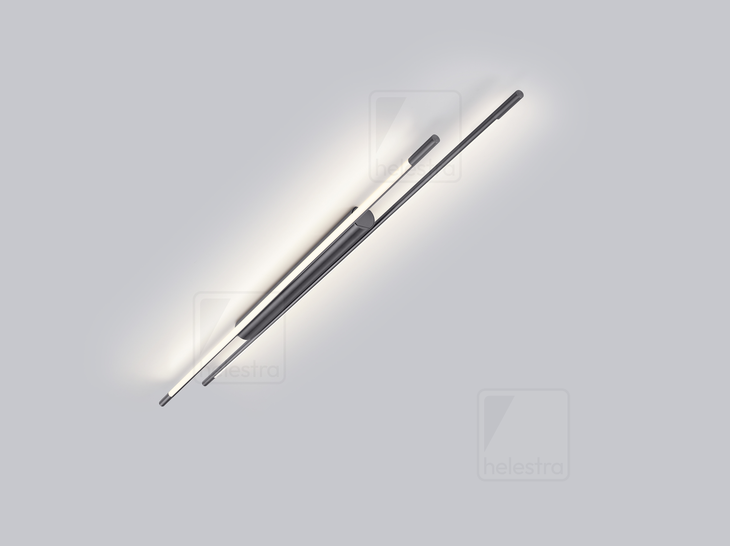 Helestra LEDA  Plafonnier aluminium gris titane anodisé