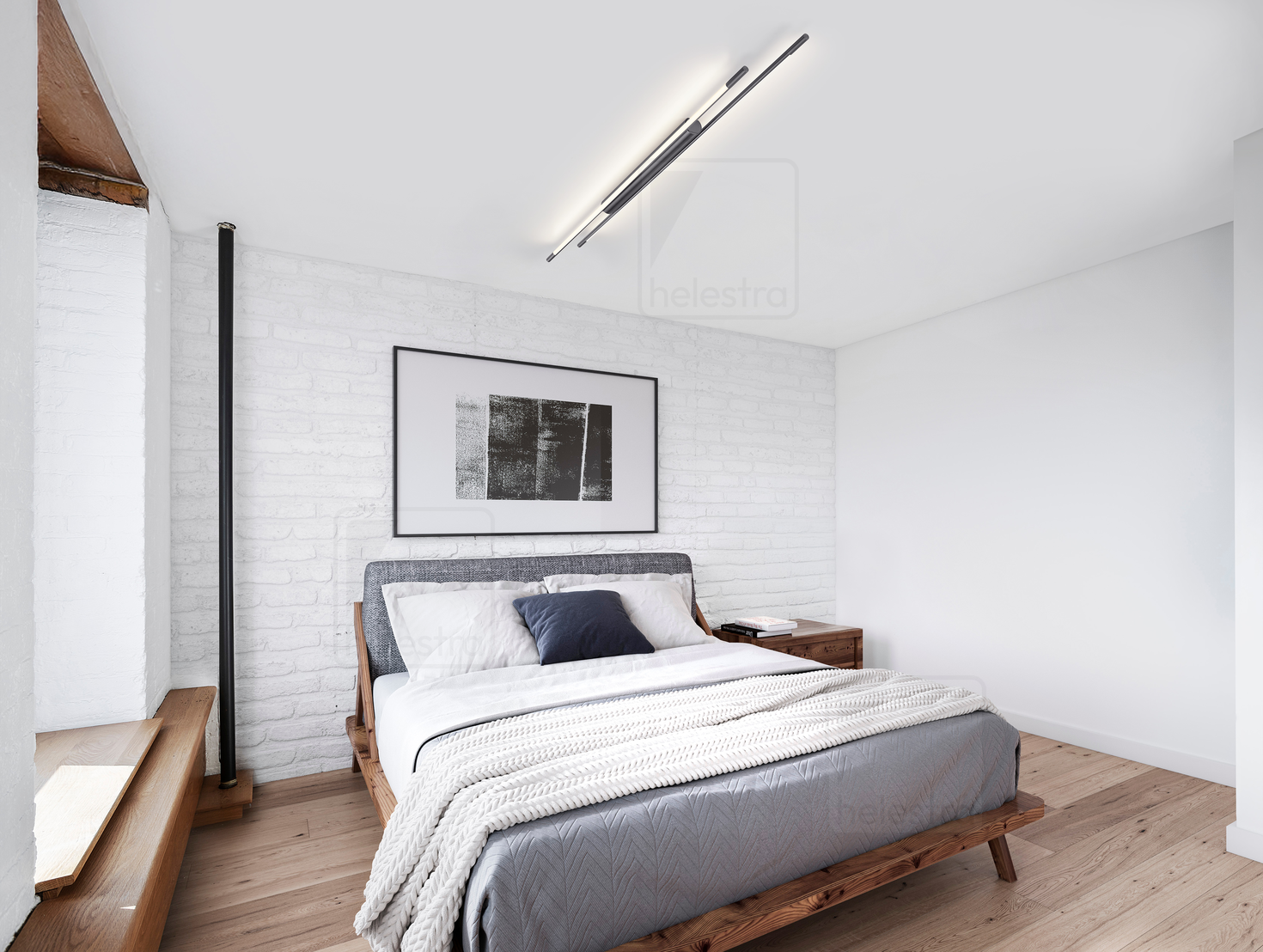 Helestra LEDA  Plafonnier aluminium gris titane anodisé