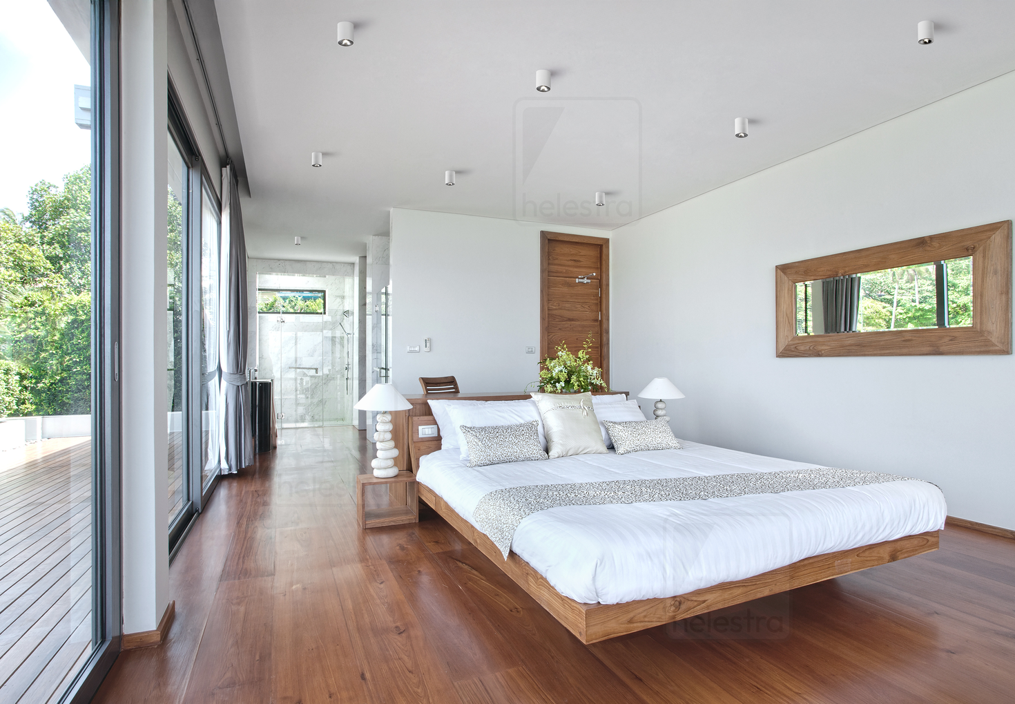 Helestra NIO  Deckenleuchte Aluminium mattweiß