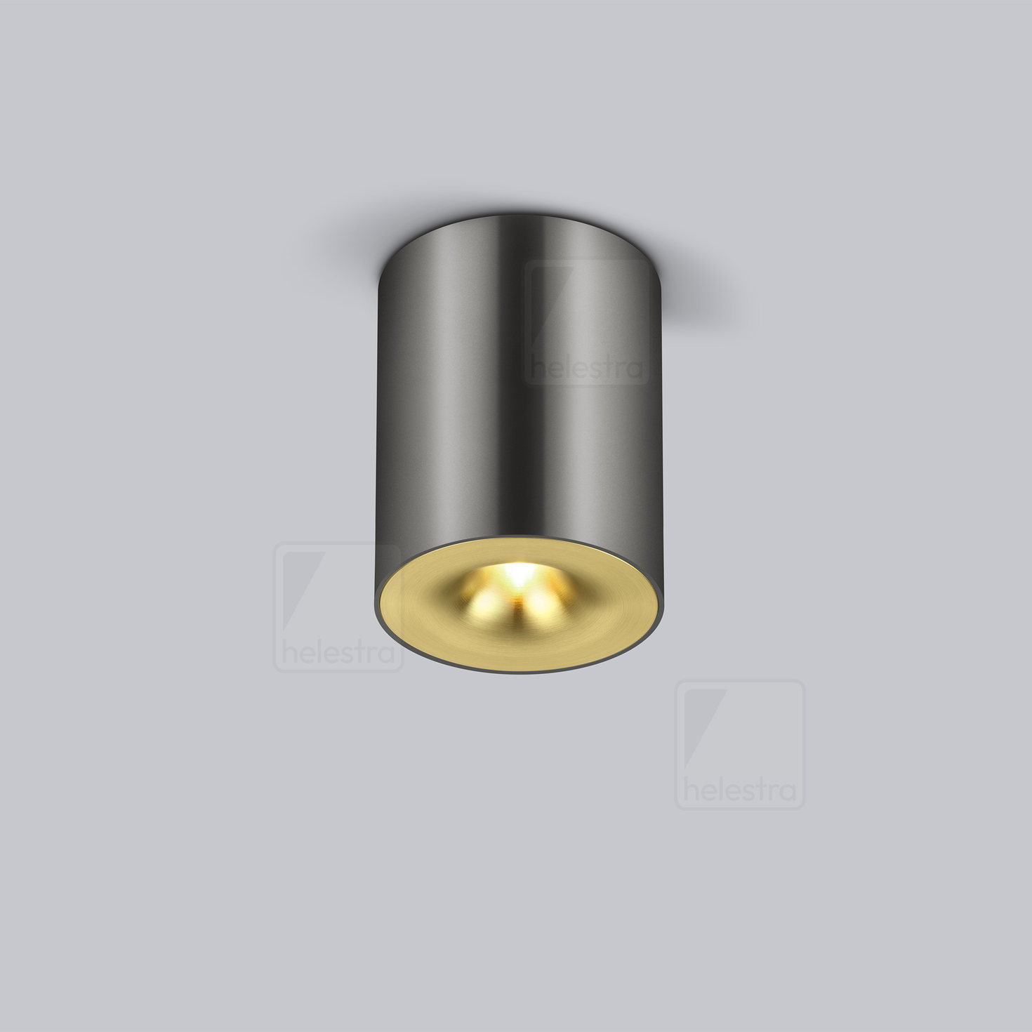 Helestra NIO  Plafonnier aluminium gris titane anodisé