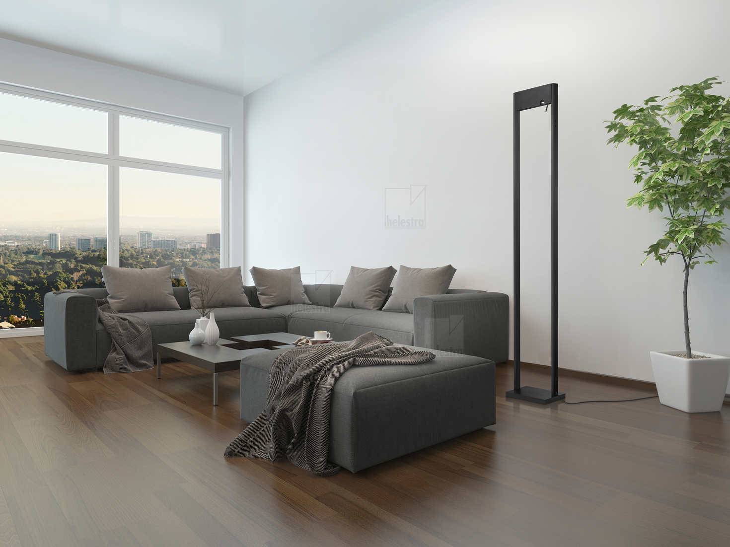 Helestra TOKI  lampadaire Acier noir
