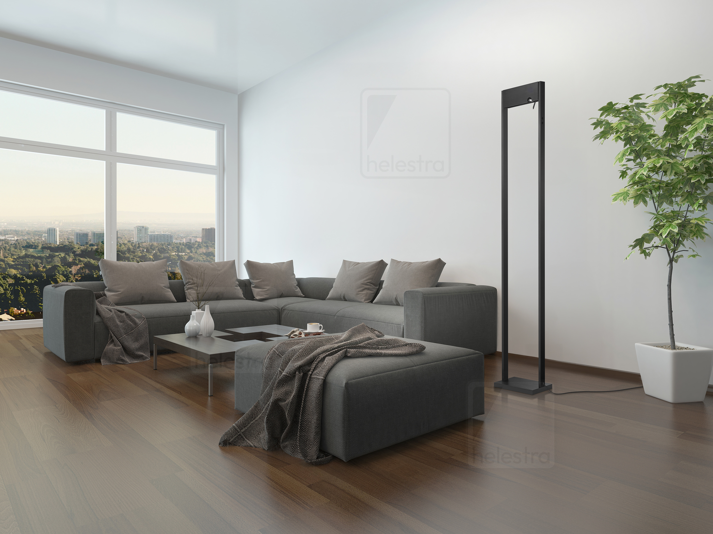 Helestra TOKI  lampadaire Acier noir