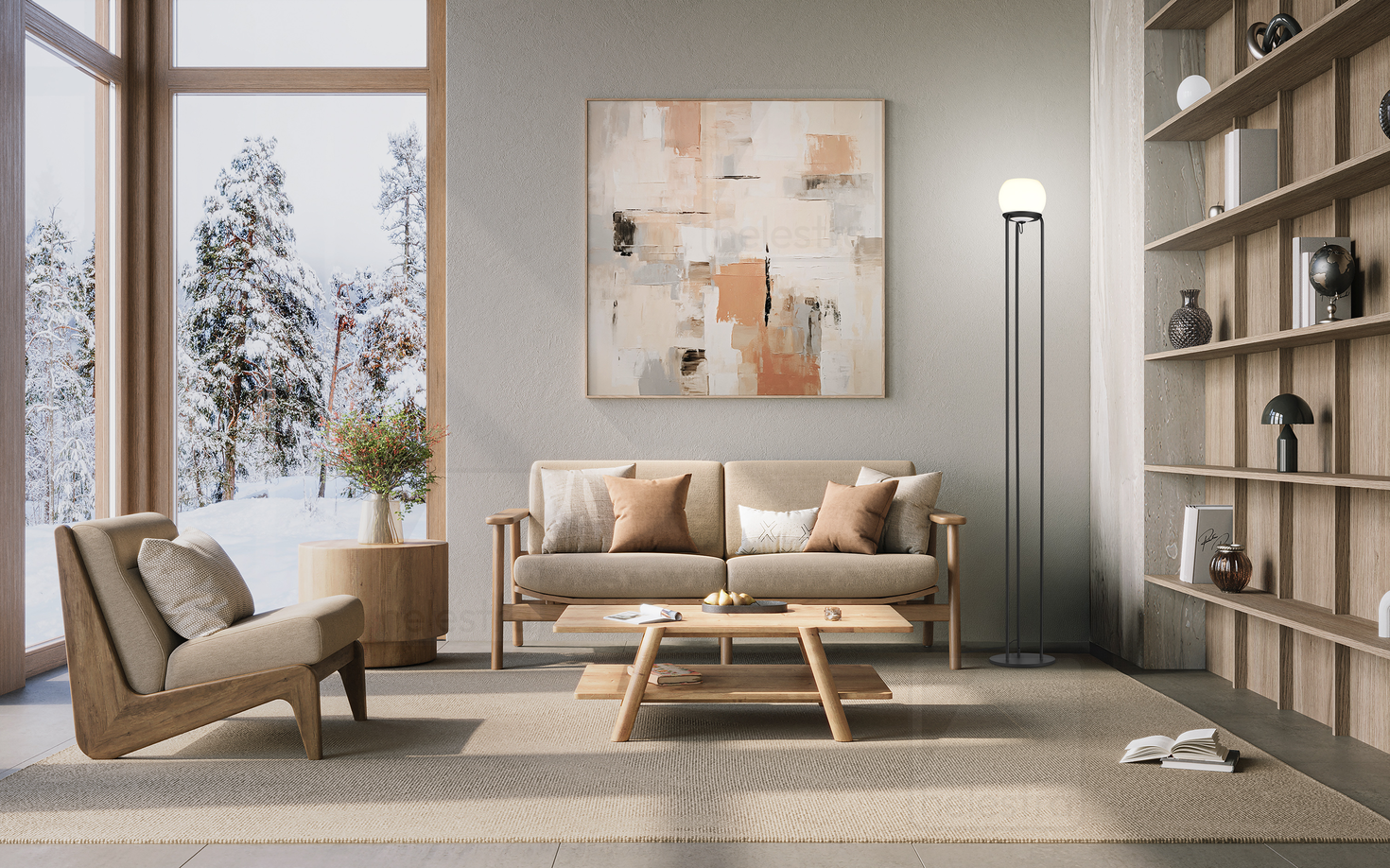 Helestra BONO  floor luminaire steel mat black