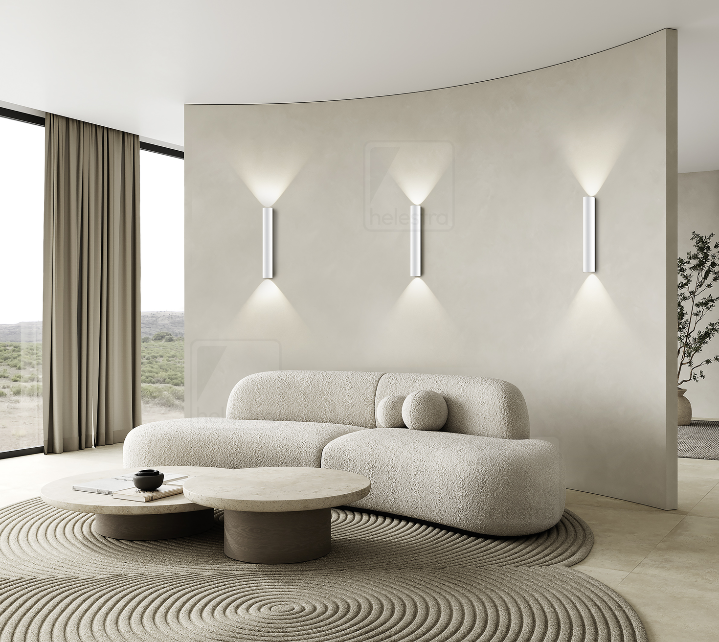 Helestra NIO  wall luminaire aluminium mat white
