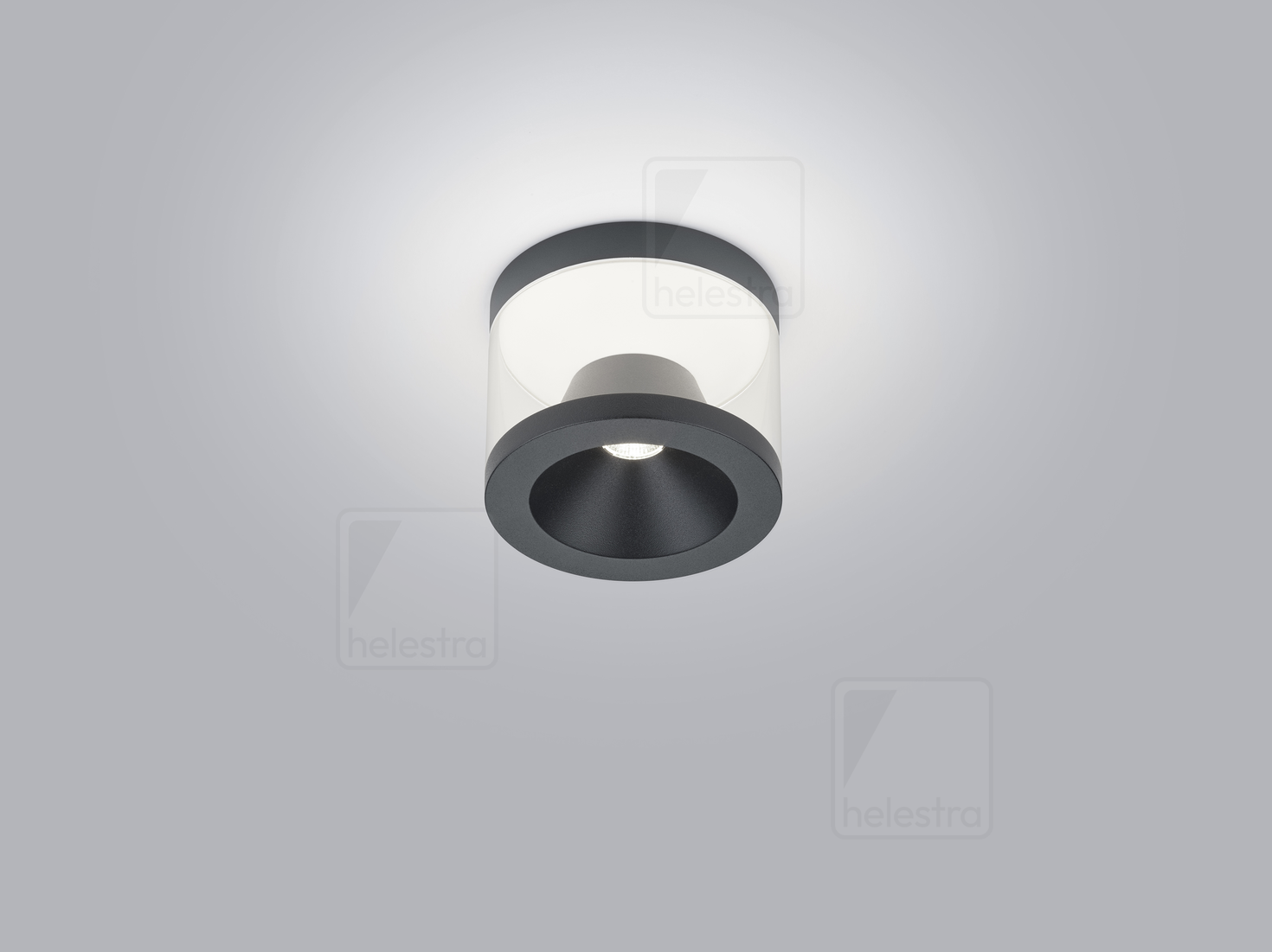 Helestra PORO  lampada soffitto alluminio nero opaco