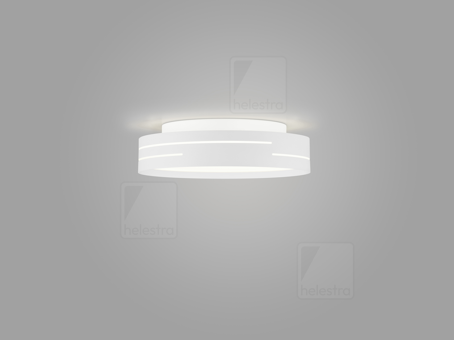 Helestra ENIO+  ceiling luminaire aluminium mat white
