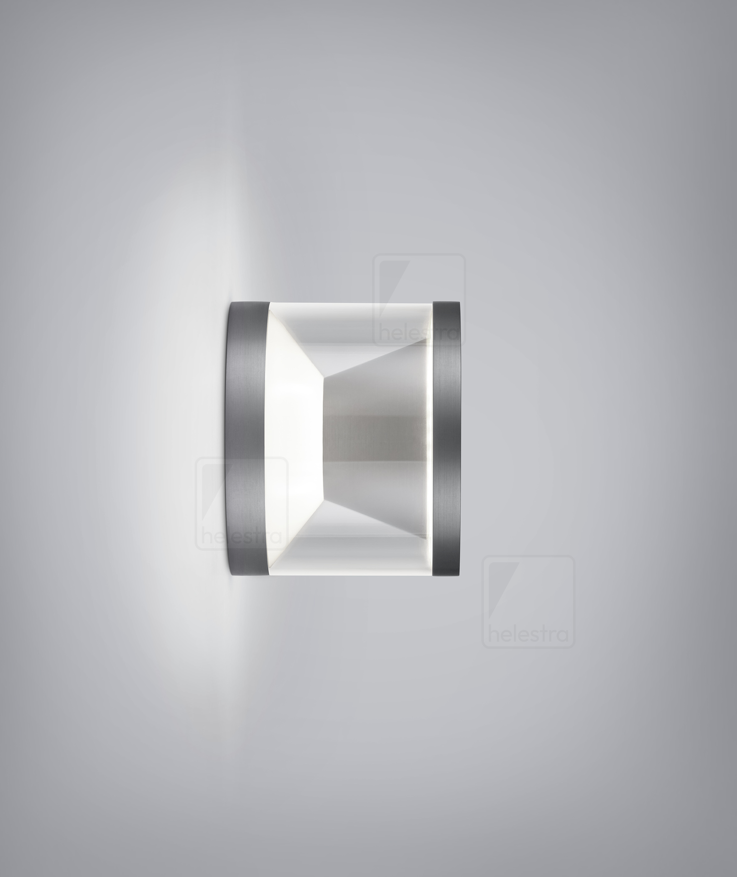 Helestra PORO  lampada a parete alluminio grigio titanio anodizzato
