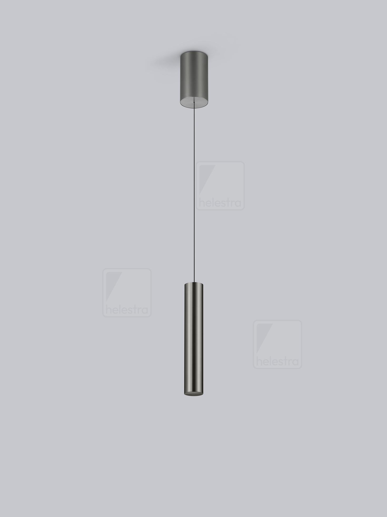 Helestra NIO  pendant luminaire aluminium anodized titanium grey