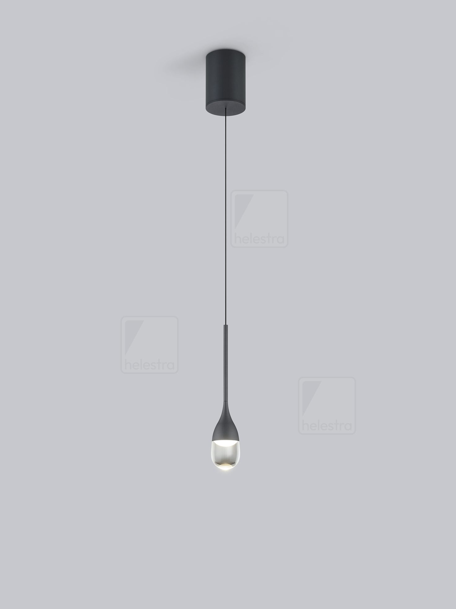 Helestra ENDO  suspension lumineuse aluminium noir mat