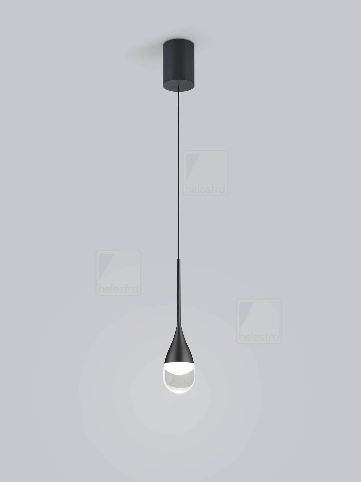 Helestra DEEP  pendant luminaire aluminium mat black
