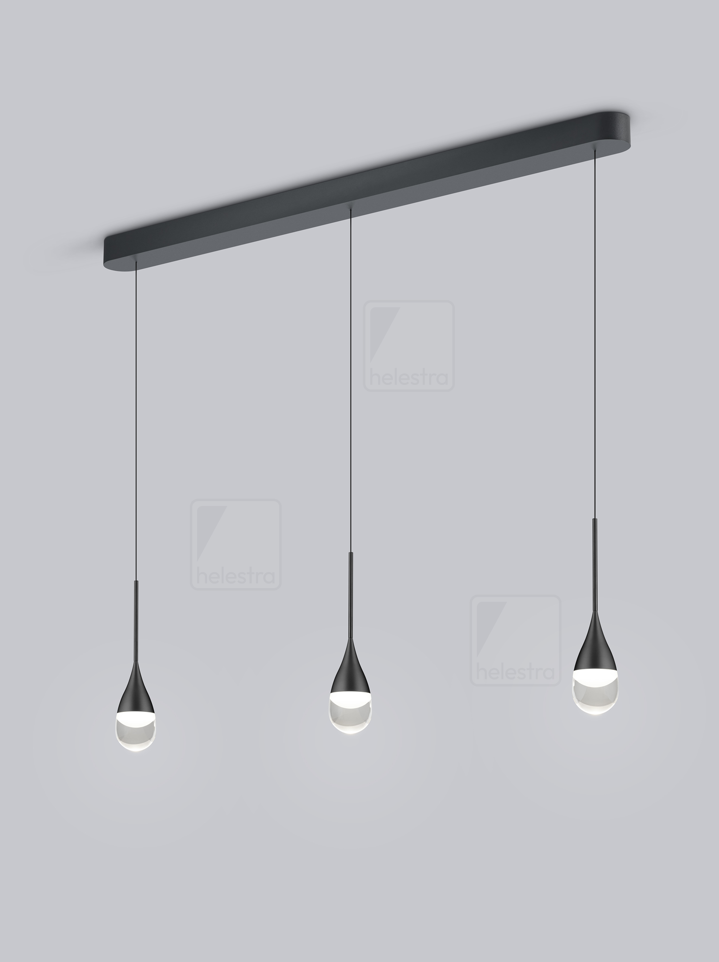 Helestra DEEP  pendant luminaire aluminium mat black