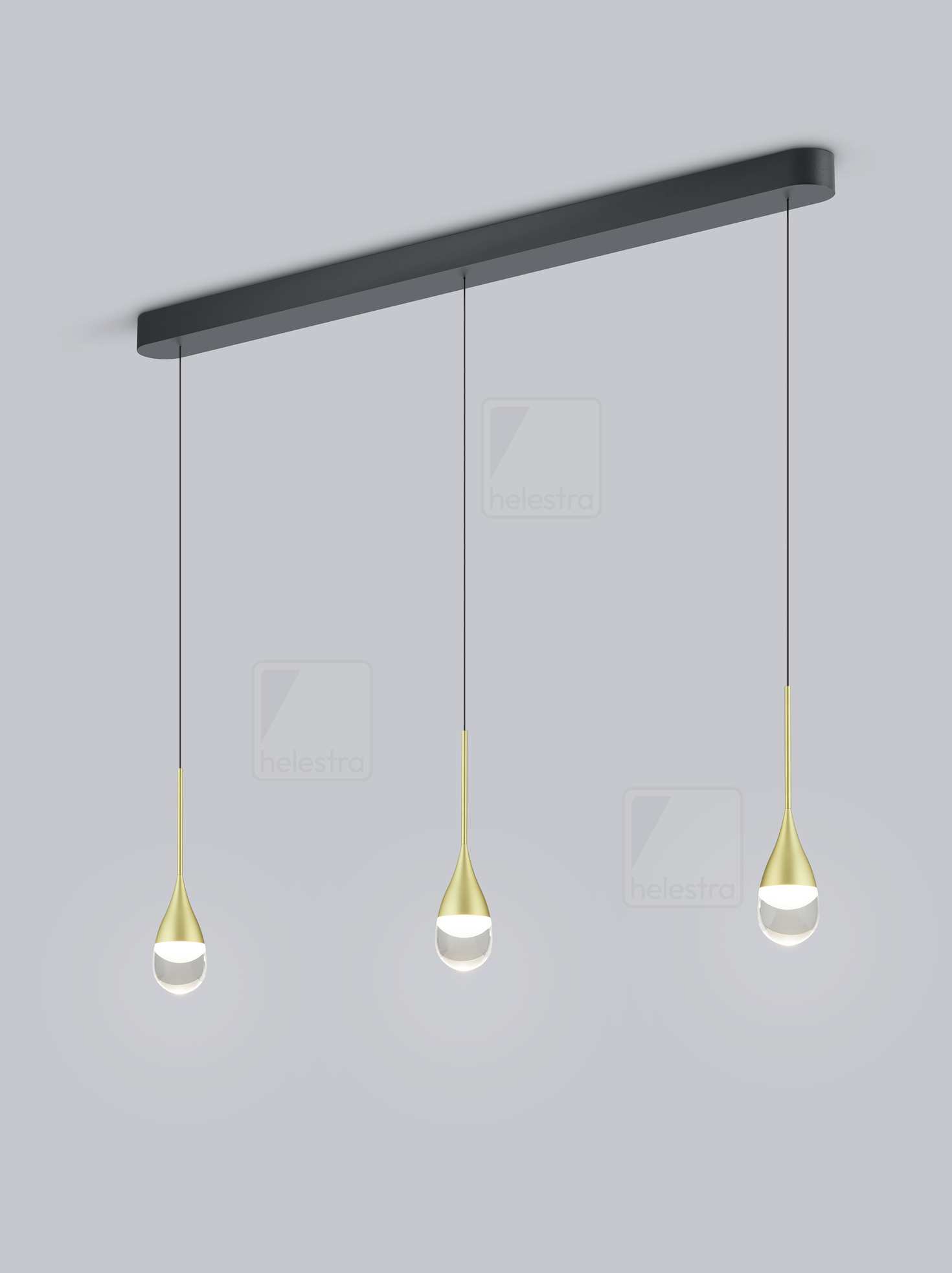 Helestra DEEP  pendant luminaire aluminium black -gold