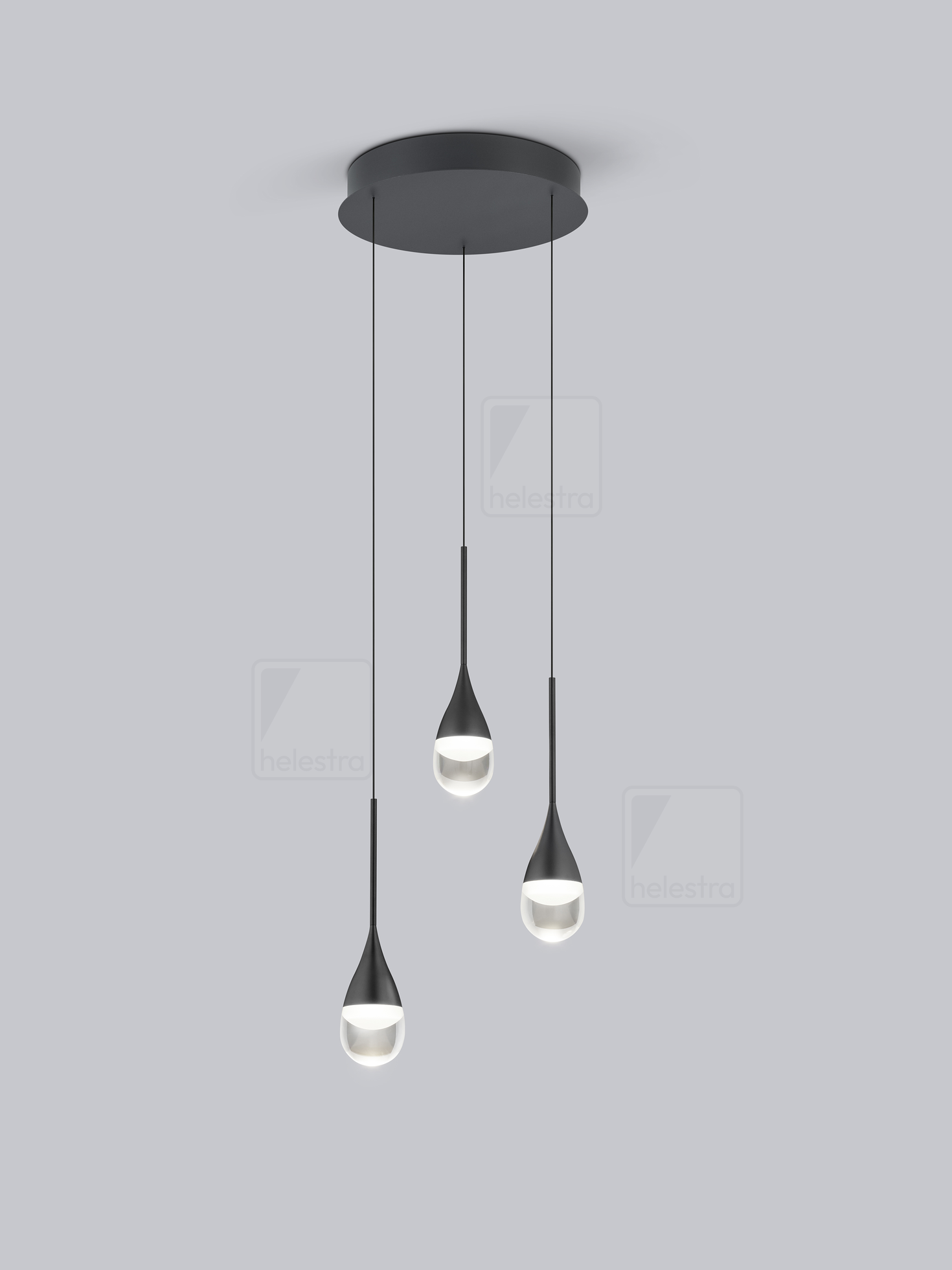Helestra DEEP  lampada a sospensione alluminio nero opaco