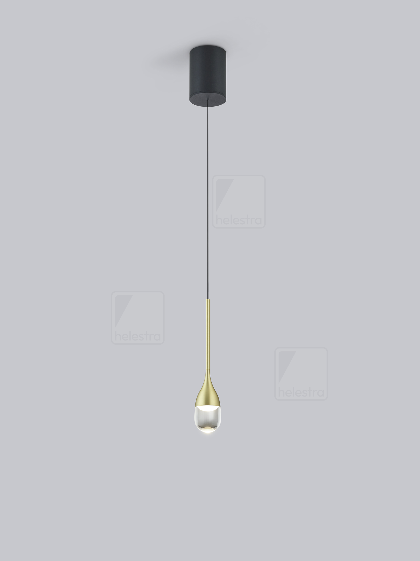 Helestra ENDO  suspension lumineuse aluminium noir - or