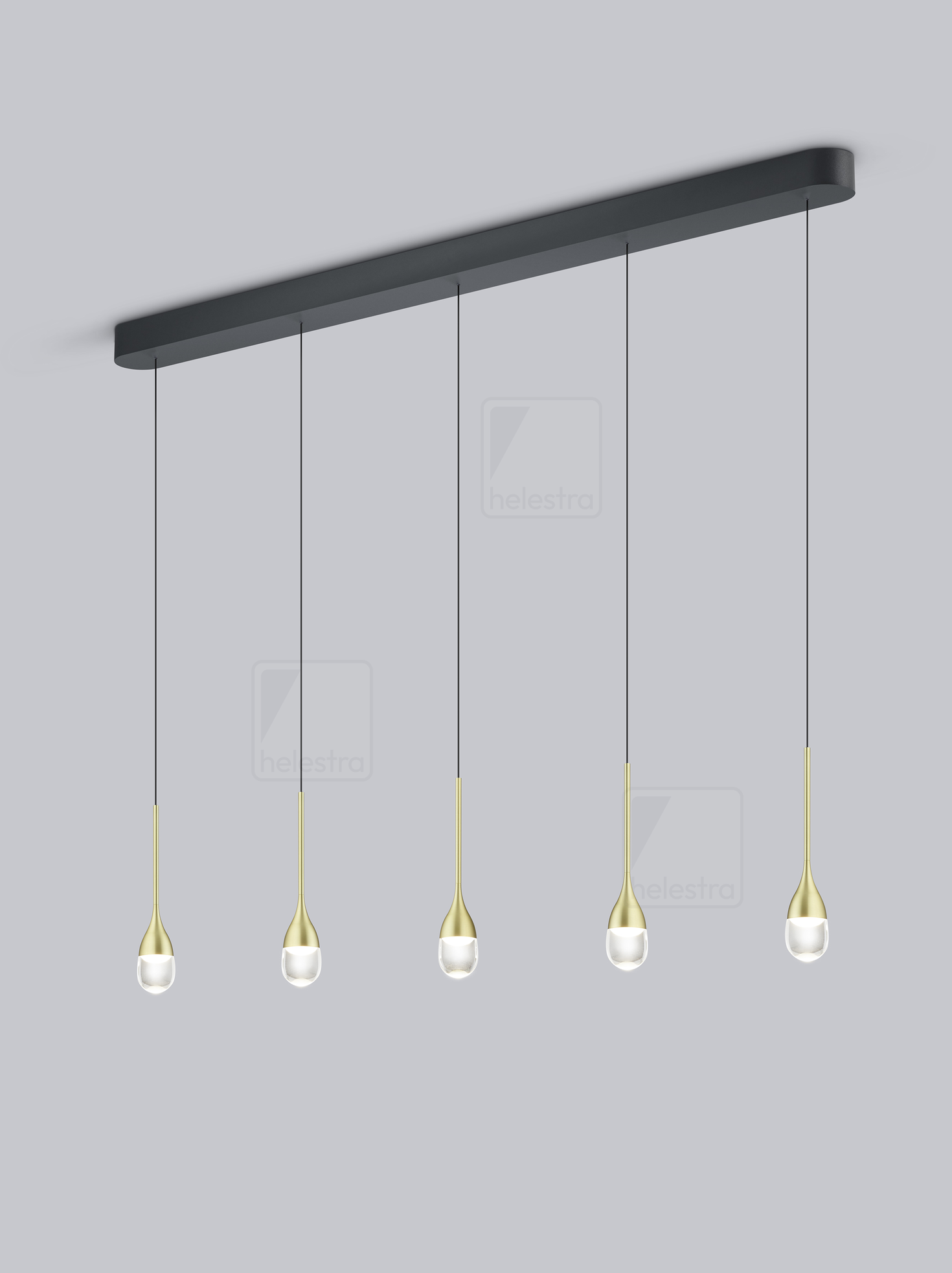 Helestra ENDO  suspension lumineuse aluminium noir - or