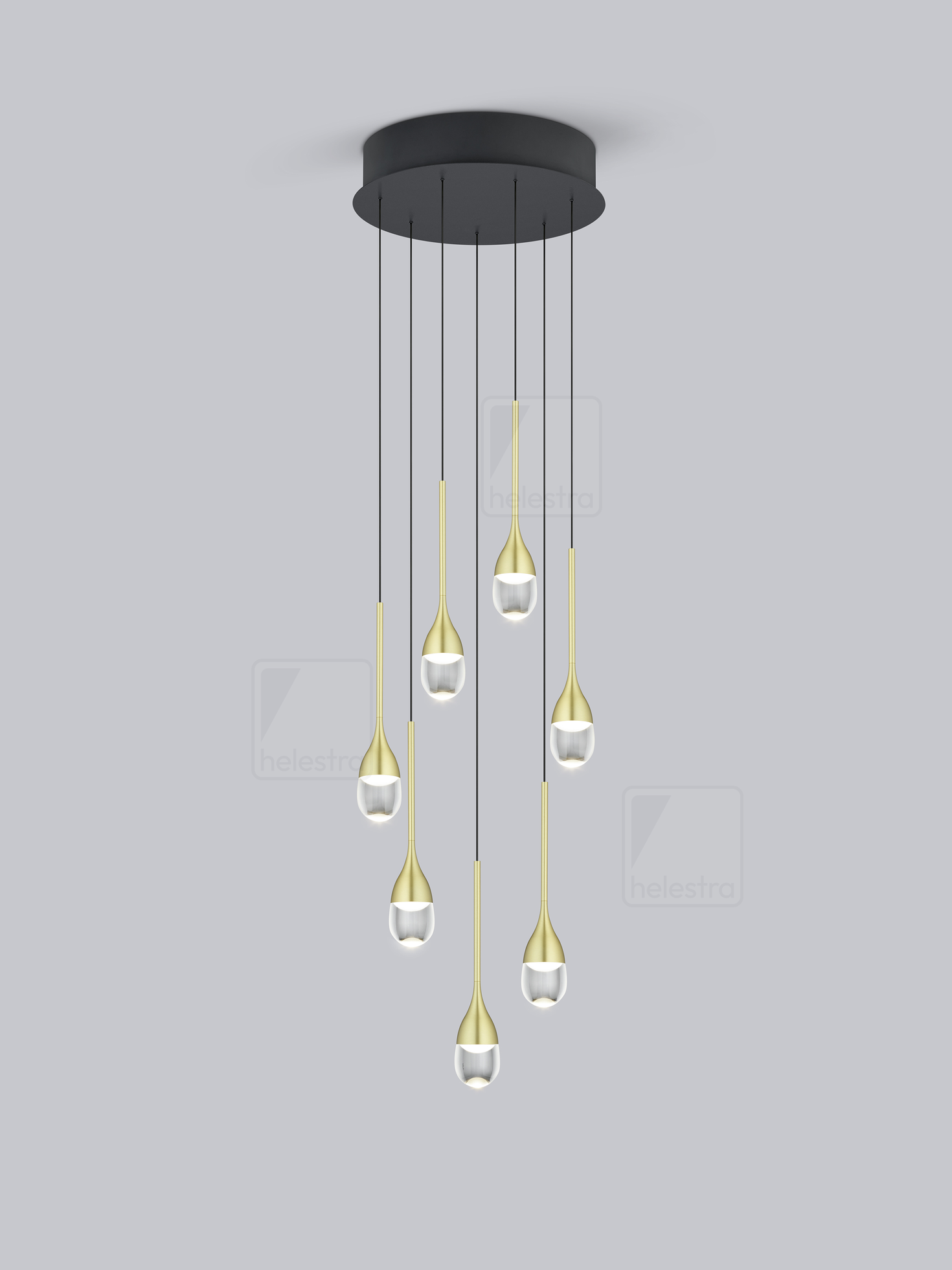 Helestra ENDO  suspension lumineuse aluminium noir - or