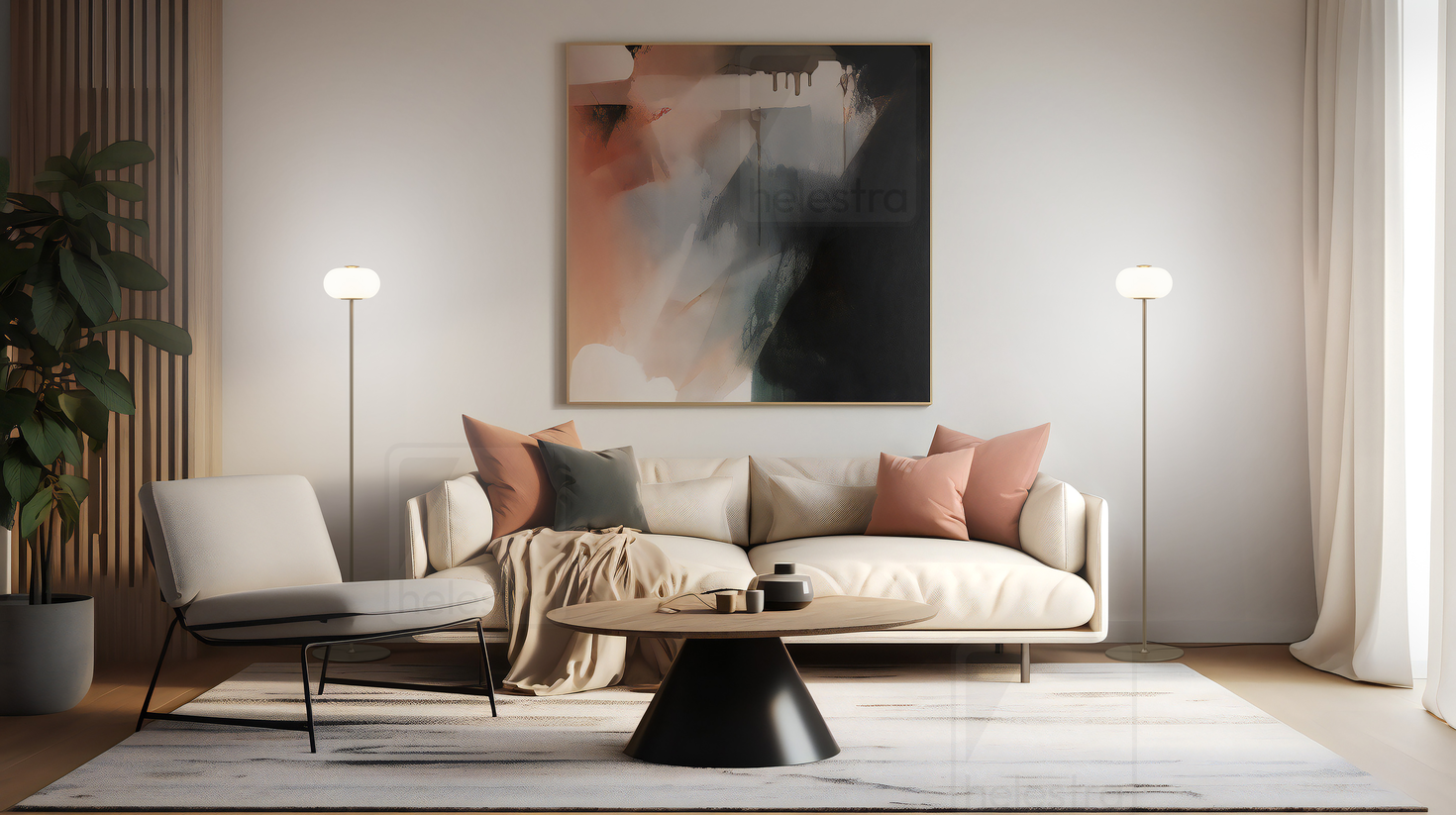 Helestra SAPO  floor luminaire steel coffee