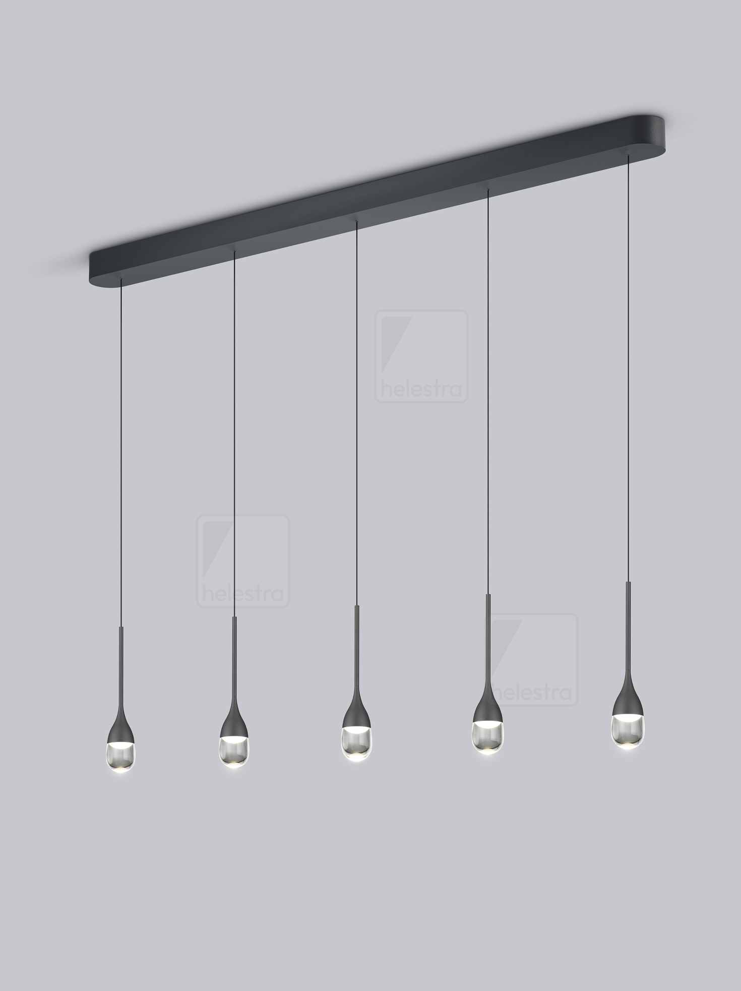 Helestra ENDO  suspension lumineuse aluminium noir mat