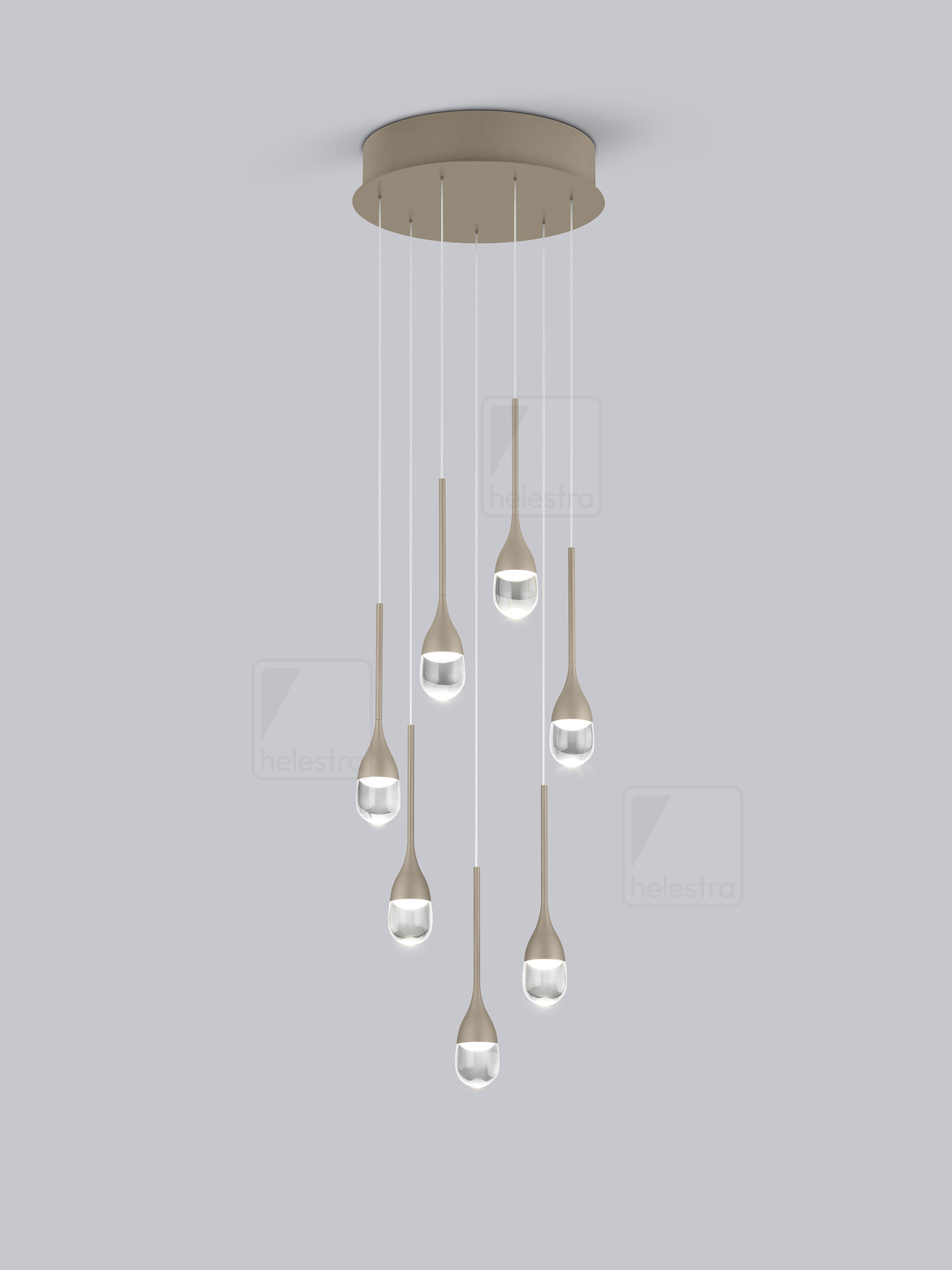 Helestra ENDO  suspension lumineuse aluminium Café 
