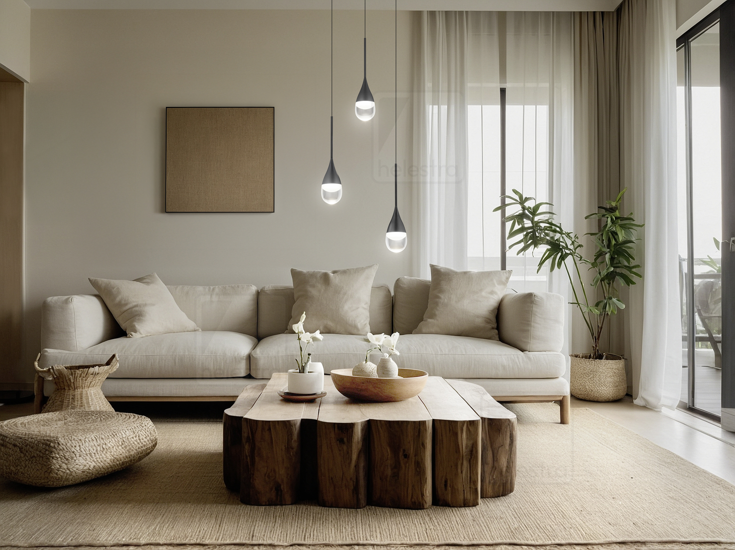 Helestra DEEP  pendant luminaire aluminium mat black