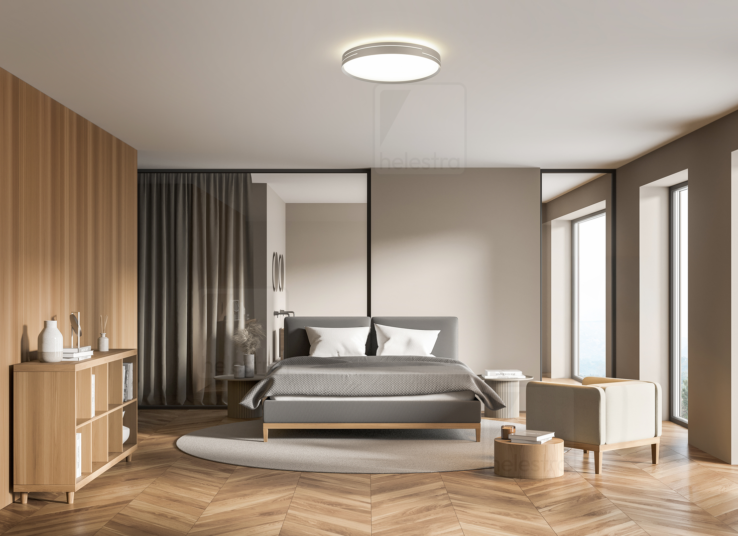 Helestra ENIO+  ceiling luminaire aluminium coffee