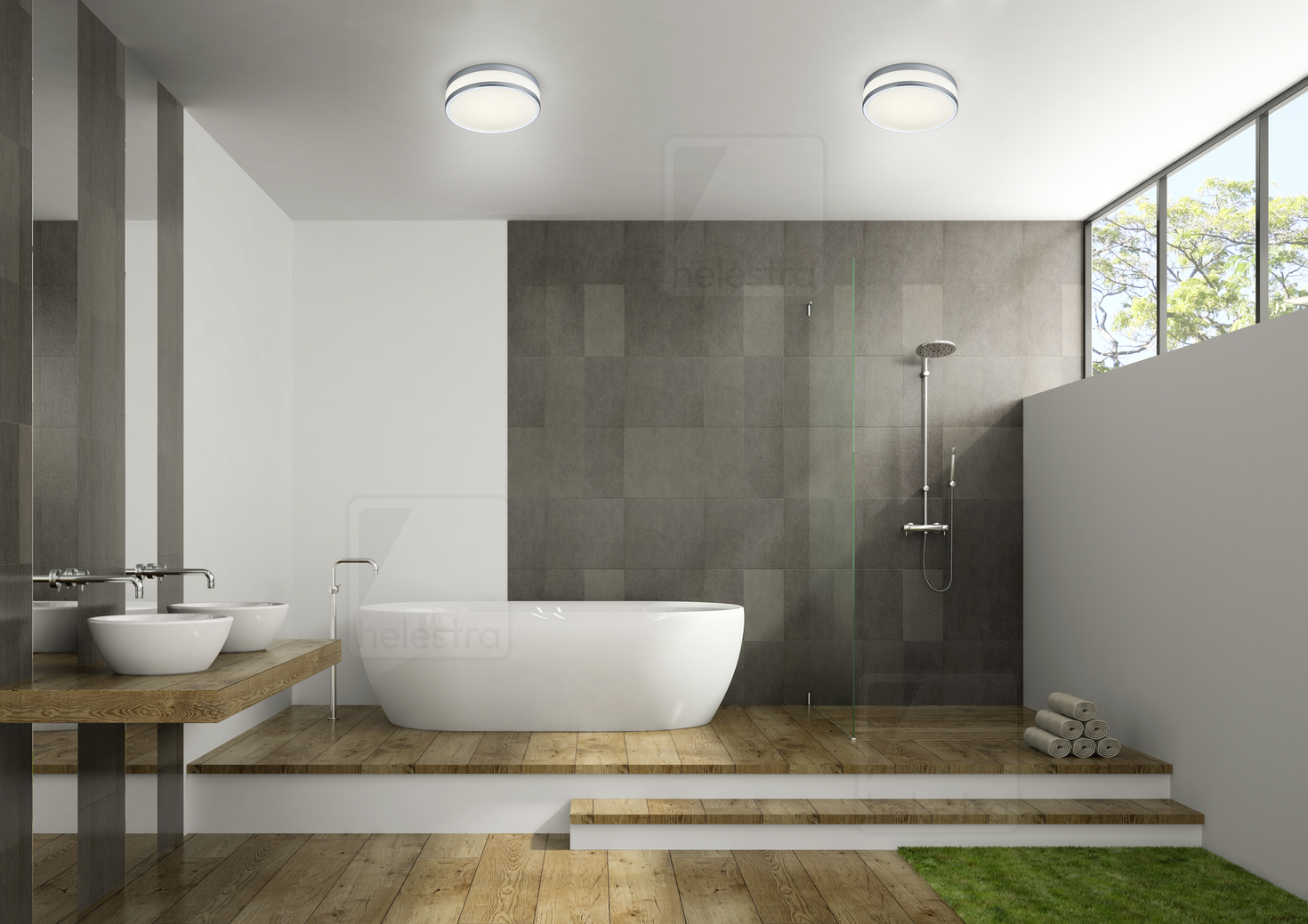 Helestra ZELO  lampada soffitto acciaio cromato